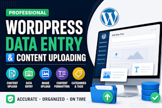 do wordpress data entry and content uploading