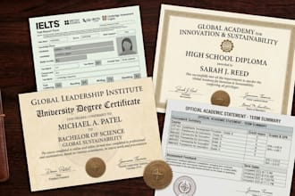 replicate any document, certificate, degree, ielts, school diploma, statement