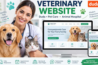 design a duda veterinary clinic pet care animal hospital website