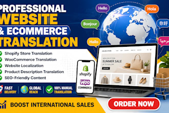 translate shopify woocommerce and ecommerce websites