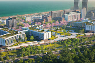create professional 3d master plan render for real estate projects