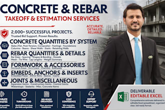 do concrete and rebar takeoff and construction cost estimation