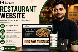 build square restaurant website with ordering menu pos setup