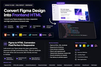 convert figma to HTML with pixel perfect responsive frontend