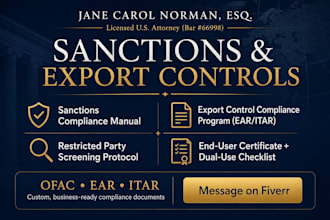 draft an export control compliance program