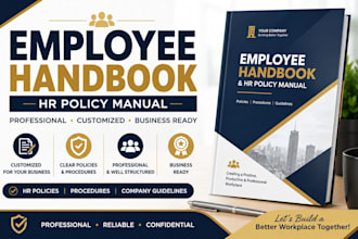 write and design a professional employee handbook with hr policy manual