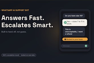 a whatsapp ai bot that takes orders, confirms staff, and escalates to you