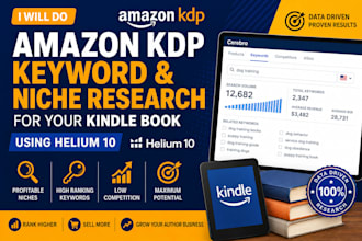 do amazon KDP keyword and niche research for your kindle book using helium 10
