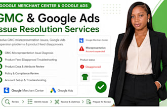 fix gmc ang google ads suspension misrepresntation and product feed disapproval