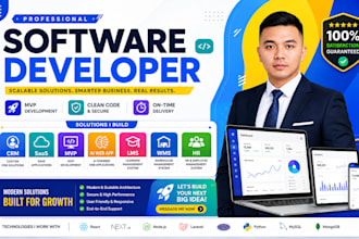develop custom CRM saas app ai web app mvp lms business software