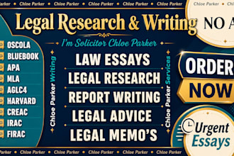 do law,essay, legal research and business law in 24 hrs