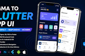 convert figma design to flutter app UI for android and ios