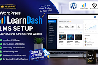 setup wordpress learndash lms online course and membership website