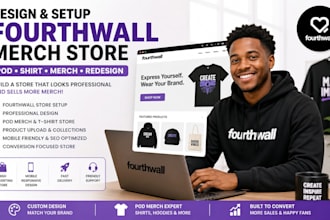 design fourthwall website setup fourthwall pod  merch shirt store resdesign