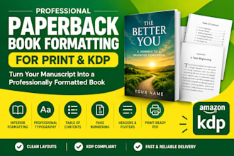 format your paperback book for print and KDP