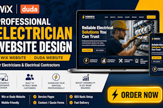 design professional wix electrician website duda electrical contractor website