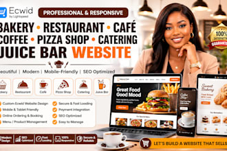 build bakery restaurant café coffee pizza shop catering juice bar ecwid website
