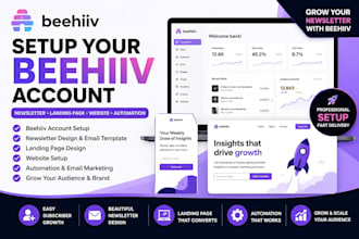 setup beehiiv newsletter landing page and website