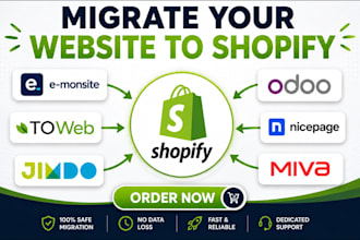 migrate emonsite toweb odoo jimdo nicepage or miva to shopify store