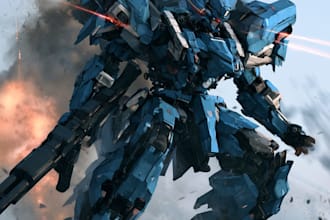 make a mecha robot,armor,gundam in anime or realism style