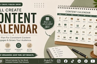 create a strategic monthly content calendar for your music social growth