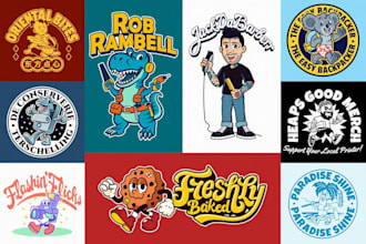 design retro mascot logo for food and small business