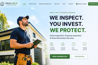 design wix home inspection website property inspector home renovation website
