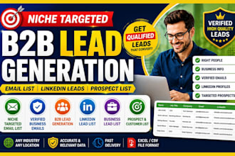build niche targeted email list, b2b lead generation, and linkedin leads