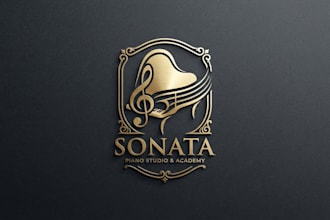 design an elegant piano logo for your music brand