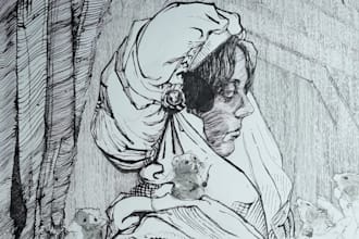 draw a detailed pen and ink illustration