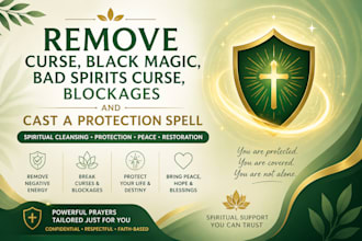 remove curse, black magic, bad spirits curse, blockages, cast a protection spell
