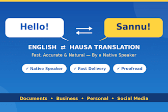 translate english to hausa and hausa to english accurately