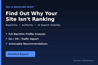 provide a complete backlink and SEO audit report