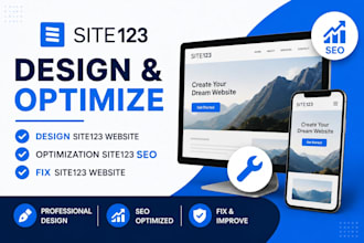 design site123 website and optimization site123 SEO, fix site123 website