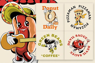 design food cartoon or character mascot logo for your business