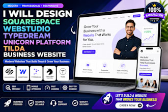 design squarespace webstudio typedream unicorn platform tilda business website