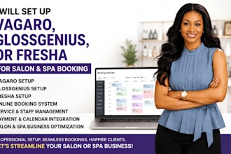 configure your vagaro, glossgenius,or fresha salon and spa booking system