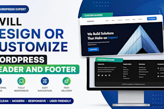 design or customize wordpress header and footer