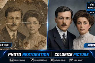 restore old photos, colorize black and white picture, and repair photo