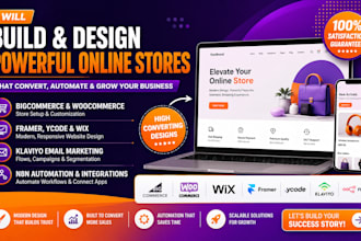 build bigcommerce online store design woocommerce framer ycode wix klaviyo n8n