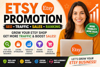 do etsy promotion etsy listing SEO shop ranking to increase sales and traffic