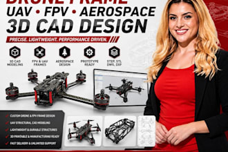 drone frame design uav 3d cad model blueprint robotics prototype fpv aerospace