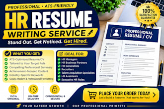 write an ats optimized HR resume CV and cover letter