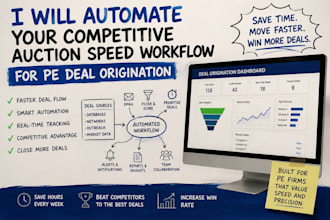 automate competitive auction speed workflow for pe deal origination vdd analysis