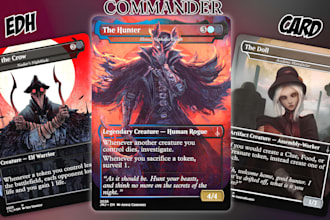 design custom mtg card, edh commander card, tcg, playing card, card template