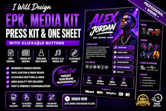 design a clickable epk, media kit, press kit, and speaker one sheet