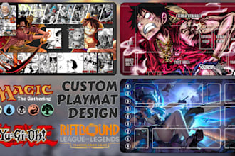design custom tcg playmat, pokemon, one piece, mtg, yugioh, anime art