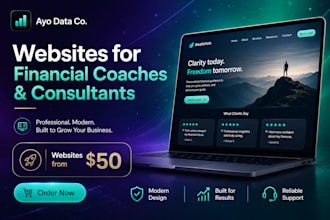 design a website for your financial coaching, consulting or modelling business