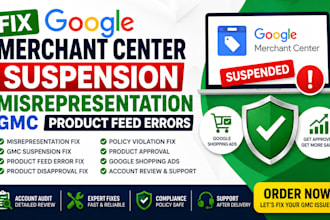 fix google merchant center suspension misrepresentation gmc product feed errors