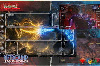 design custom tcg playmat illustration mtg pokemon yugioh anime playmat